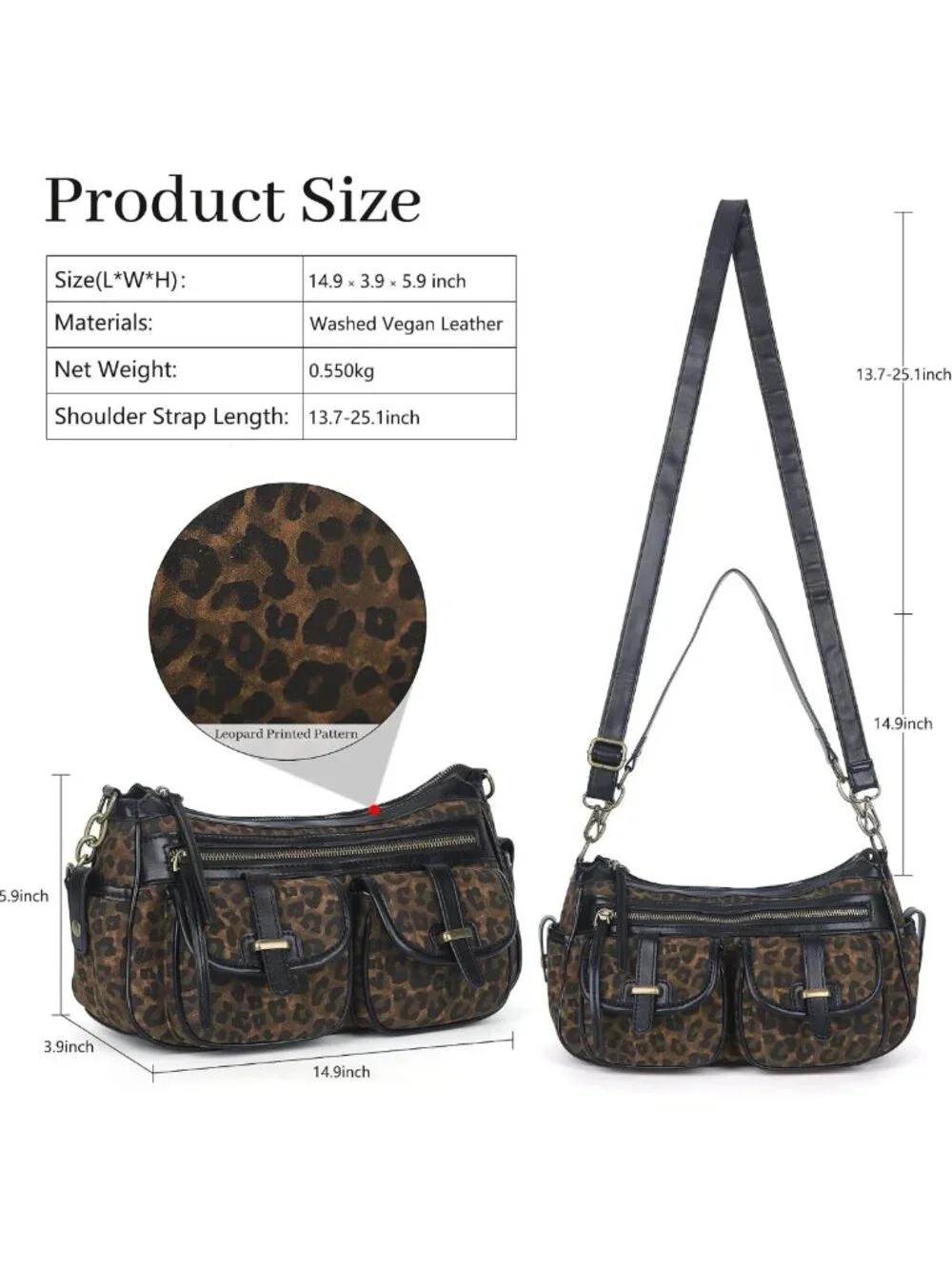 Stylish Multi-Pocket Hobo Bag for Women | Soft Vegan Leather Crossbody Handbag